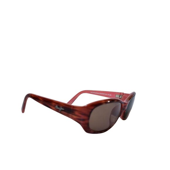 Maui Jim Sunglasses Punchbowl MJ219 12 Pink Brown Woodgrain 54-17-135 Italy - Picture 1 of 8